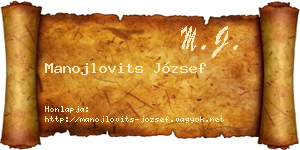 Manojlovits József névjegykártya